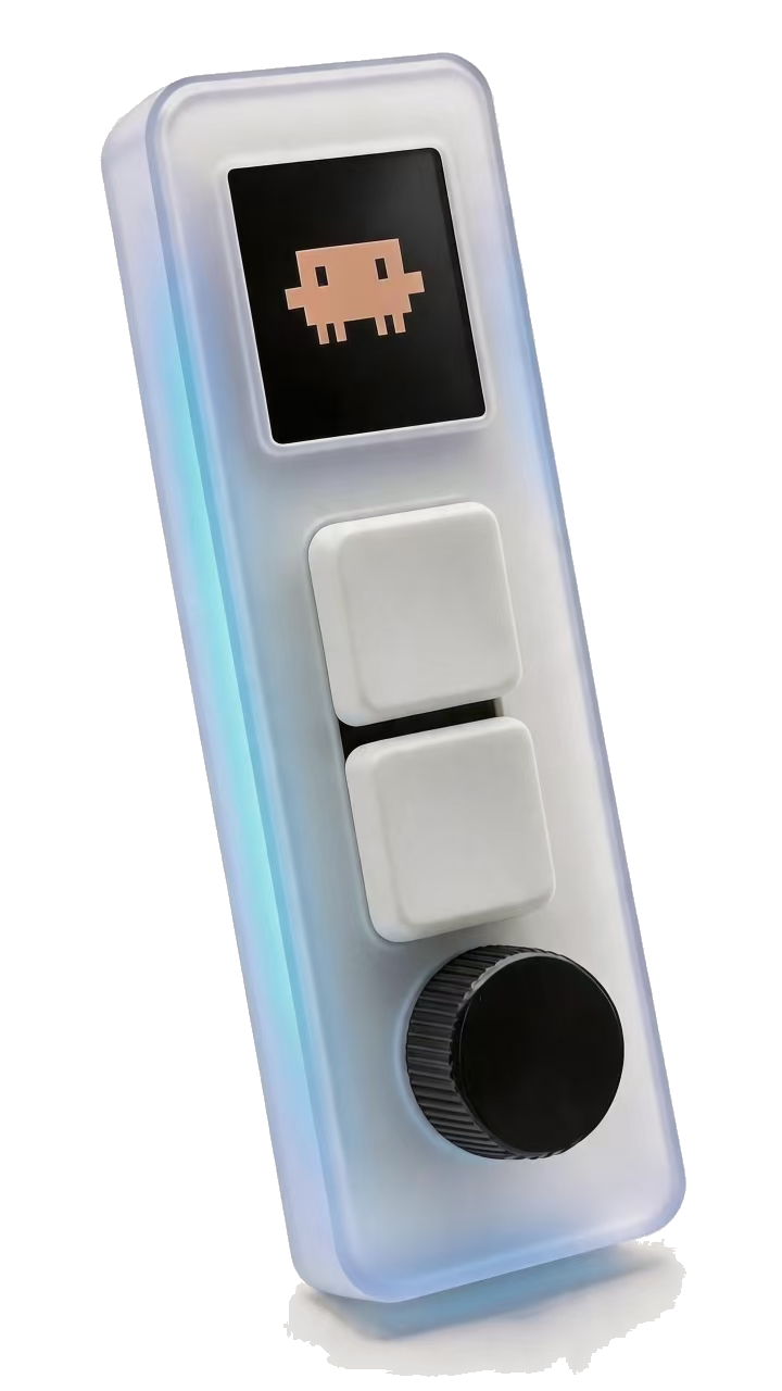 Vibokey concept device with a monochrome button layout